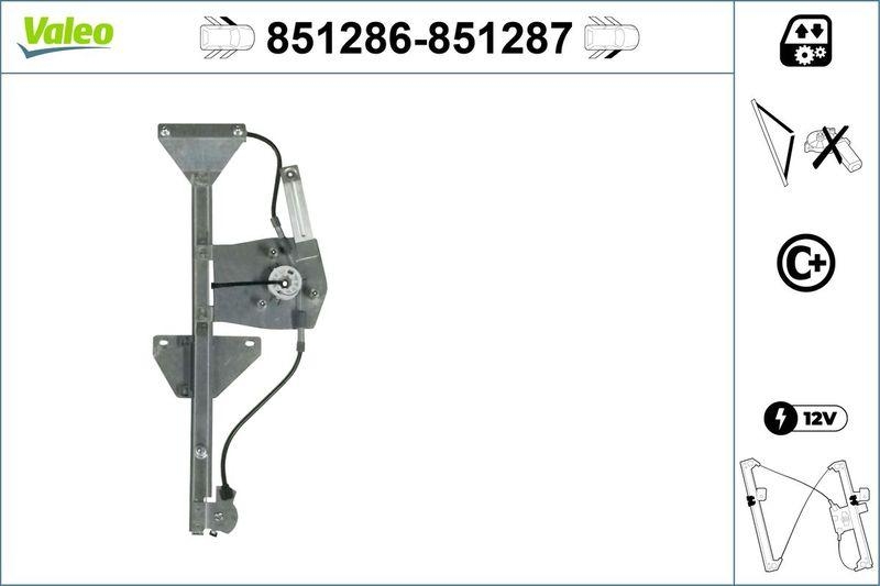 VALEO 851286 Fensterheber (o. Motor) vorne links Civic VIII