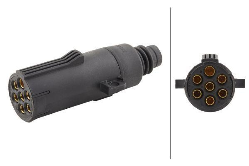 HELLA 8JA 008 084-021 Stecker, 7 polig Flachstecker, Kunststoff