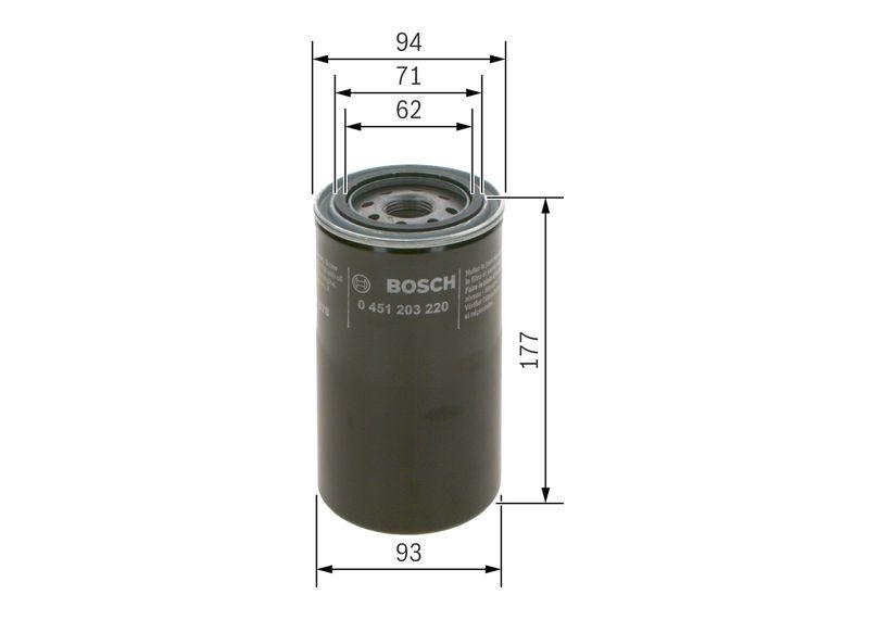 BOSCH 0 451 203 220 Ölfilter P3220 Ø 93mm Höhe 177mm