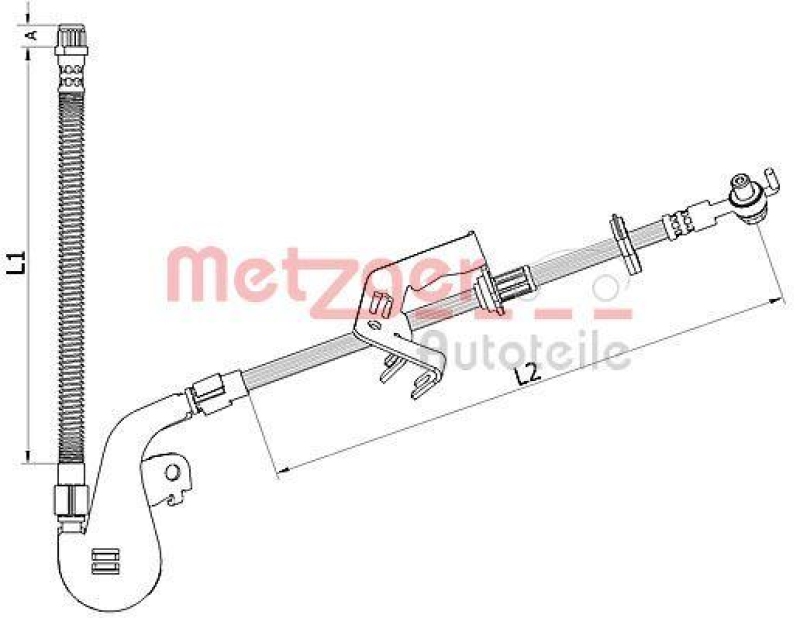 METZGER 4110927 Bremsschlauch f&uuml;r CITROEN/PEUGEOT VA links