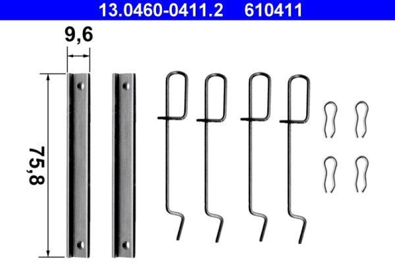 ATE 13.0460-0411.2 Belagsatz Zubeh&ouml;r