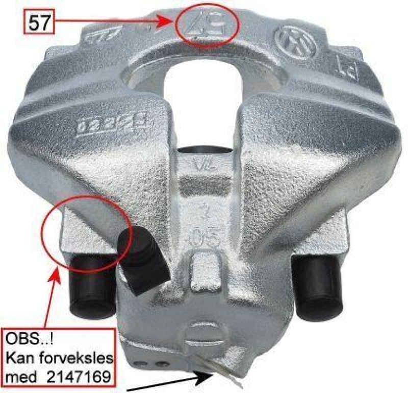 HELLA 8AC 355 391-411 Bremssattel f&uuml;r VW