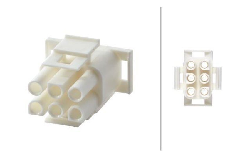 HELLA 8JA 180 663-012 Steckgehäuse Mate-N-Lock 6 polig, Rundstecker