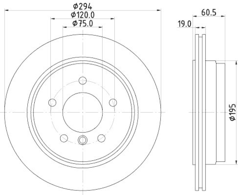 HELLA 8DD 355 112-271 Bremsscheibe f&uuml;r BMW