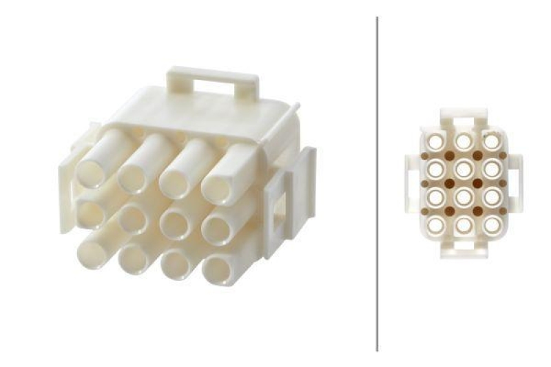 HELLA 8JA 180 663-022 Steckgehäuse Mate-N-Lock 12 polig, Rundstecker