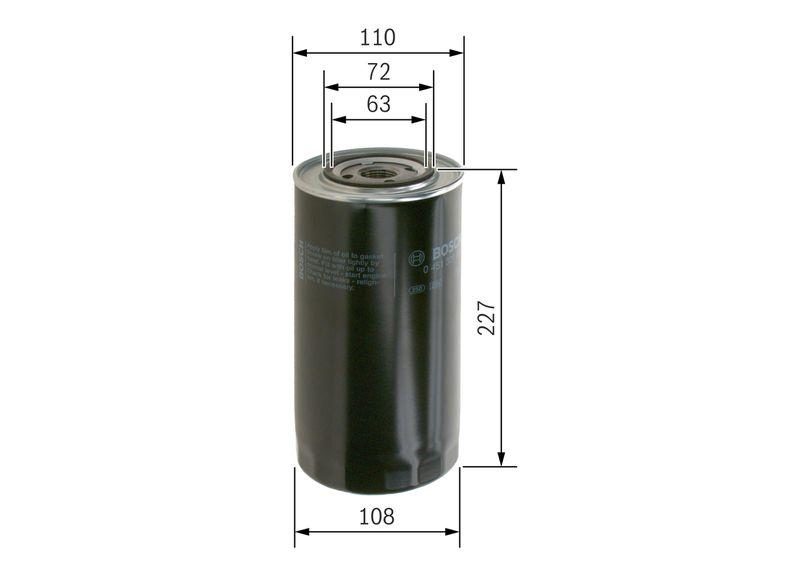 BOSCH 0 451 301 156 &Ouml;lfilter P1156 &Oslash; 1079mm H&ouml;he 2267mm