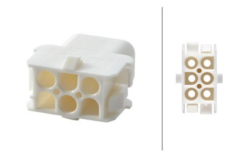 HELLA 8JA 180 664-012 Steckgeh&auml;use Mate-N-Lock 6 polig, Rundsteckh&uuml;lse