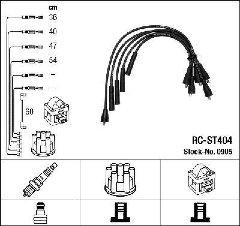 NGK 0905 Z&uuml;ndleitungssatz RC-ST404 |Z&uuml;ndkabel