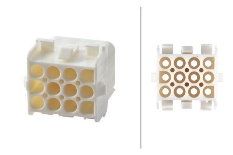 HELLA 8JA 180 664-022 Steckgeh&auml;use Mate-N-Lock 12 polig, Rundsteckh&uuml;lse