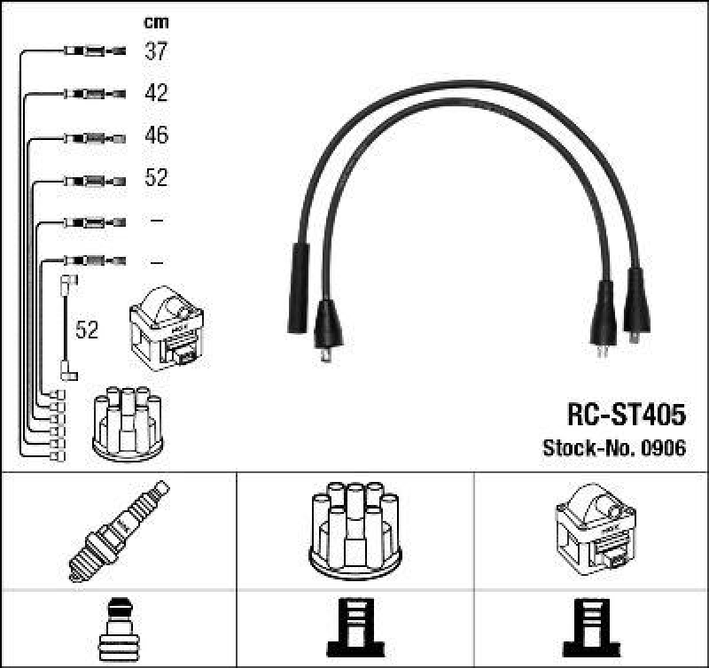 NGK 0906 Z&uuml;ndleitungssatz RC-ST405 |Z&uuml;ndkabel