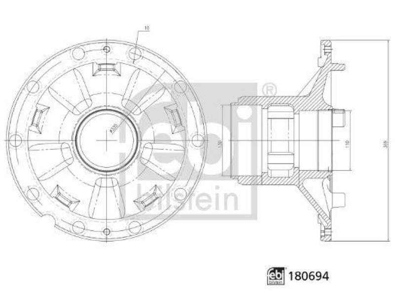 FEBI BILSTEIN 180694 Radnabe ohne Radlager f&uuml;r M A N