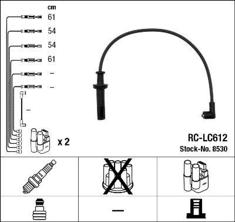 NGK 8530 Z&uuml;ndleitungssatz RC-LC612 |Z&uuml;ndkabel