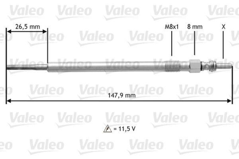 VALEO 345204 Gl&uuml;hkerze SMART FORFOUR 1.5LMI