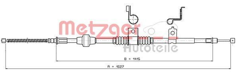 METZGER 17.2295 Seilzug, Feststellbremse f&uuml;r CITROEN/MITSUBISHI hinten rechts