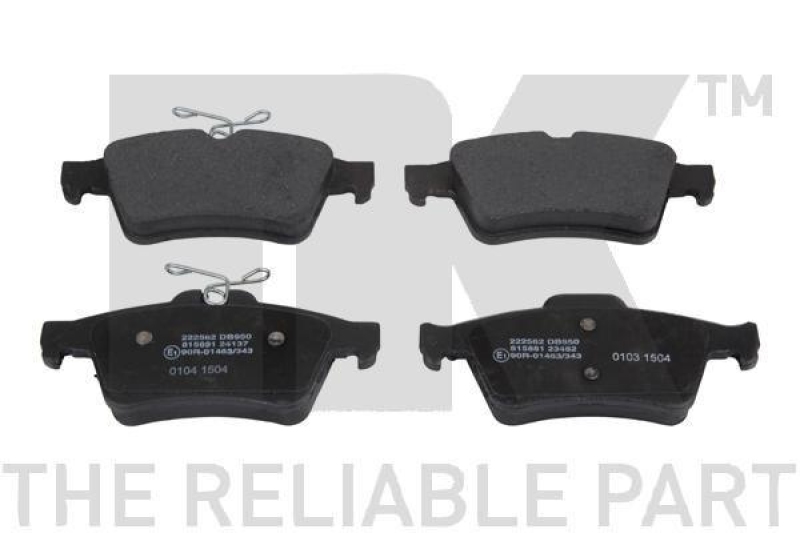 NK 222562 Bremsbelagsatz, Scheibenbremse f&uuml;r CADIL,CITR,FO,JAG,MAZ,OP,REN,SAAB,VAU,VOL