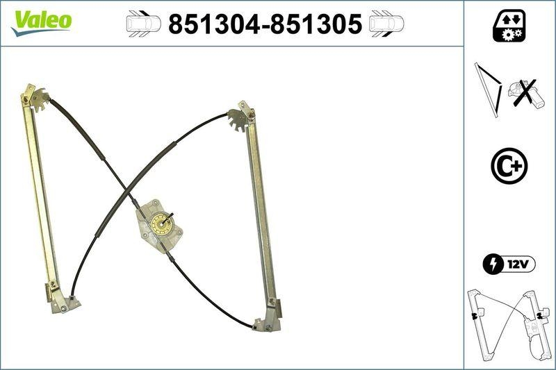 VALEO 851304 Fensterheber (o. Motor) vorne links VW Touareg