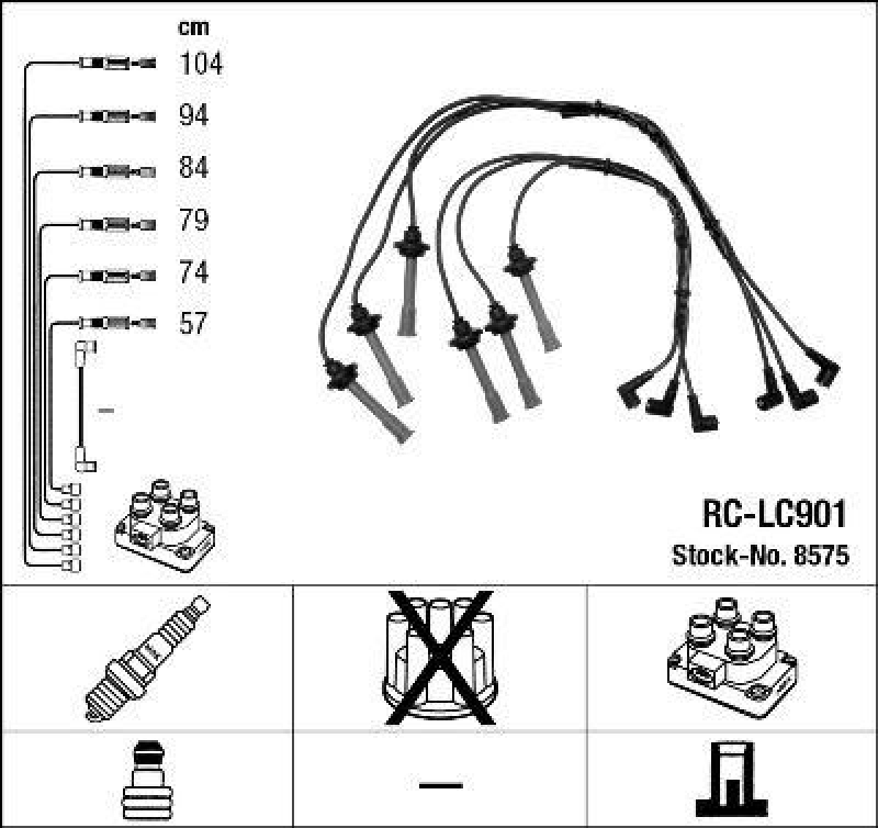 NGK 8575 Z&uuml;ndleitungssatz RC-LC901 |Z&uuml;ndkabel