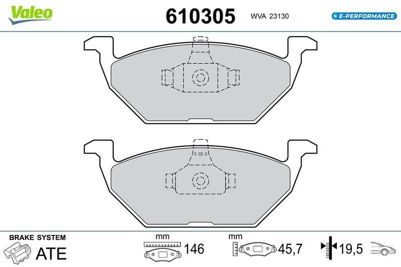 VALEO 610305 BRAKE PADS EV VW UP FR