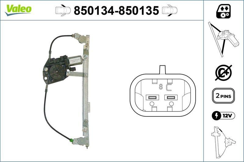 VALEO 850134 Fensterheber vorne links FIAT Uno