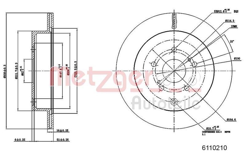 METZGER 6110210 Bremsscheibe Lack/Ks f&uuml;r SUZUKI HA
