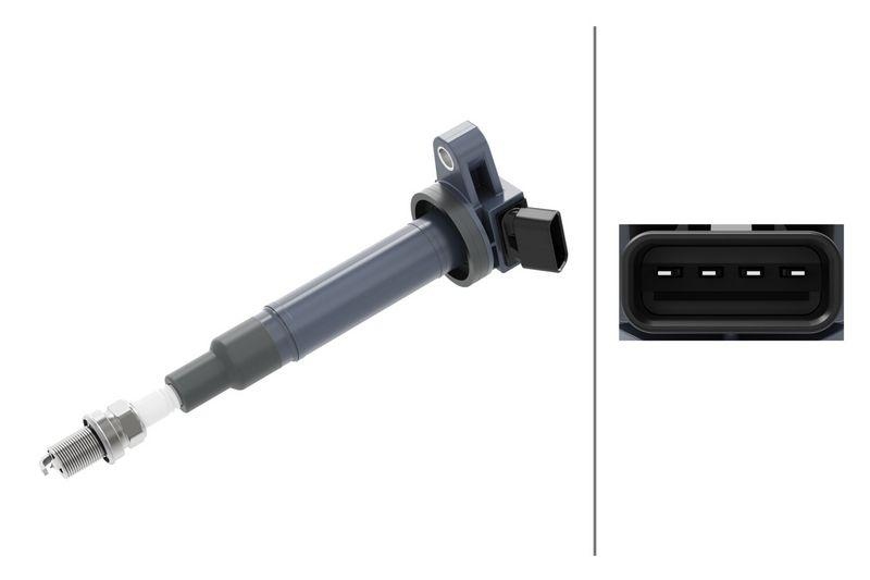 HELLA 5DA 358 057-121 Zündspule, 4 polig für LEXUS/TOYOTA