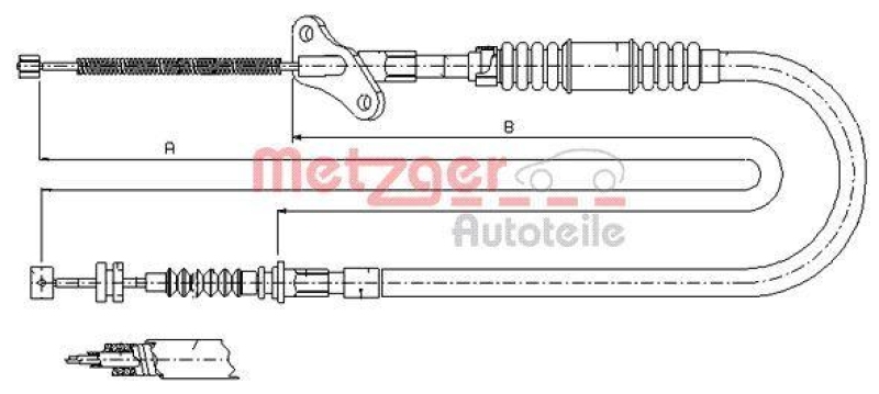 METZGER 17.2723 Seilzug, Feststellbremse f&uuml;r OPEL hinten links