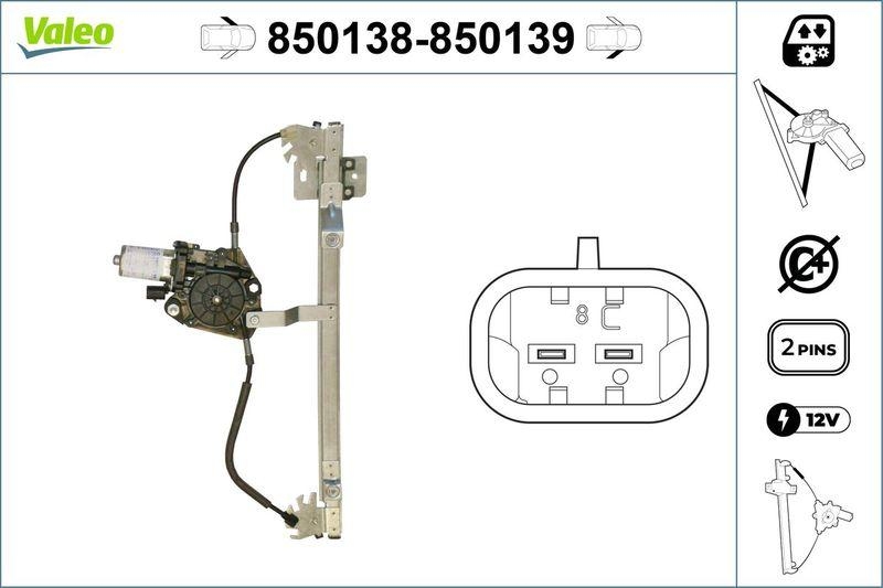 VALEO 850138 Fensterheber vorne links FIAT Cinquecento