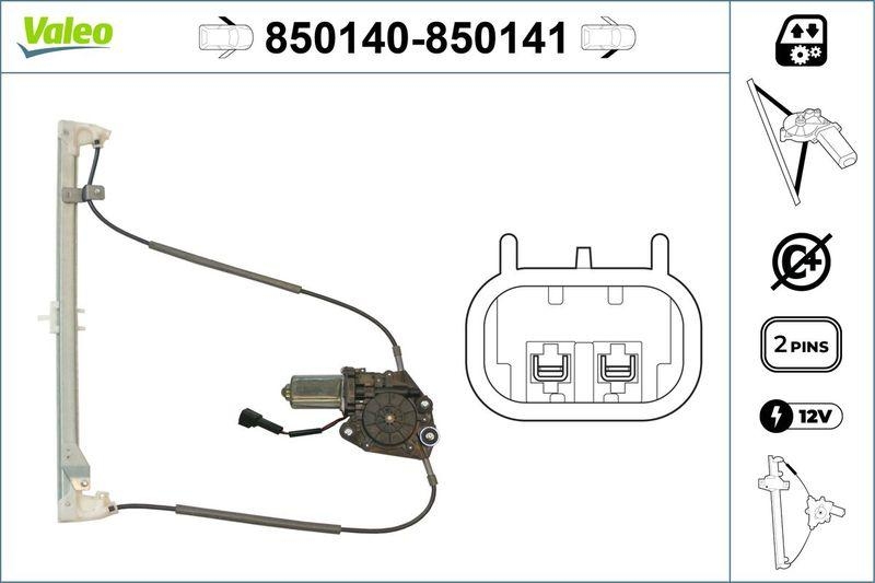 VALEO 850140 Fensterheber vorne links FIAT Punto