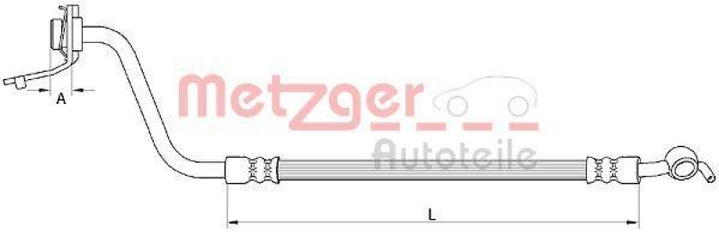 METZGER 4111057 Bremsschlauch f&uuml;r HYUNDAI HA rechts