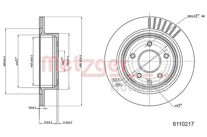 METZGER 6110217 Bremsscheibe Lack/Ks f&uuml;r NISSAN HA