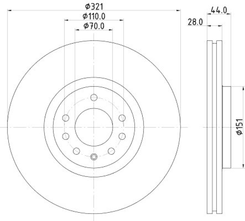 HELLA 8DD 355 113-101 Bremsscheibe f&uuml;r OPEL