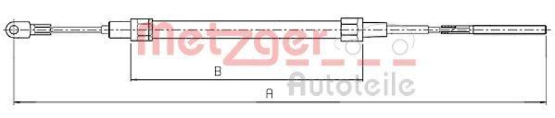 METZGER 10.4135 Seilzug, Feststellbremse f&uuml;r BMW hinten links/rechts