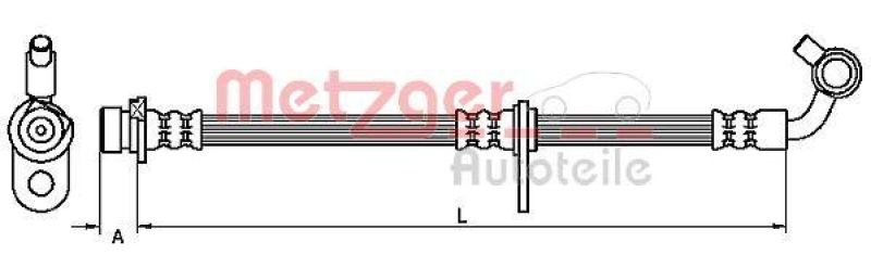 METZGER 4111080 Bremsschlauch f&uuml;r HONDA VA rechts