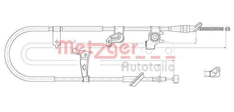 METZGER 17.5061 Seilzug, Feststellbremse f&uuml;r FIAT/SUZUKI hinten links