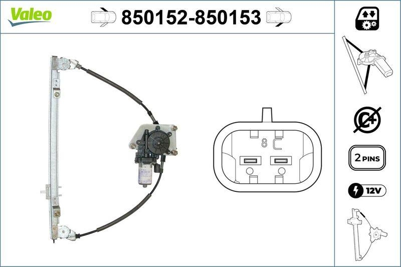 VALEO 850152 Fensterheber vorne links FIAT Palio