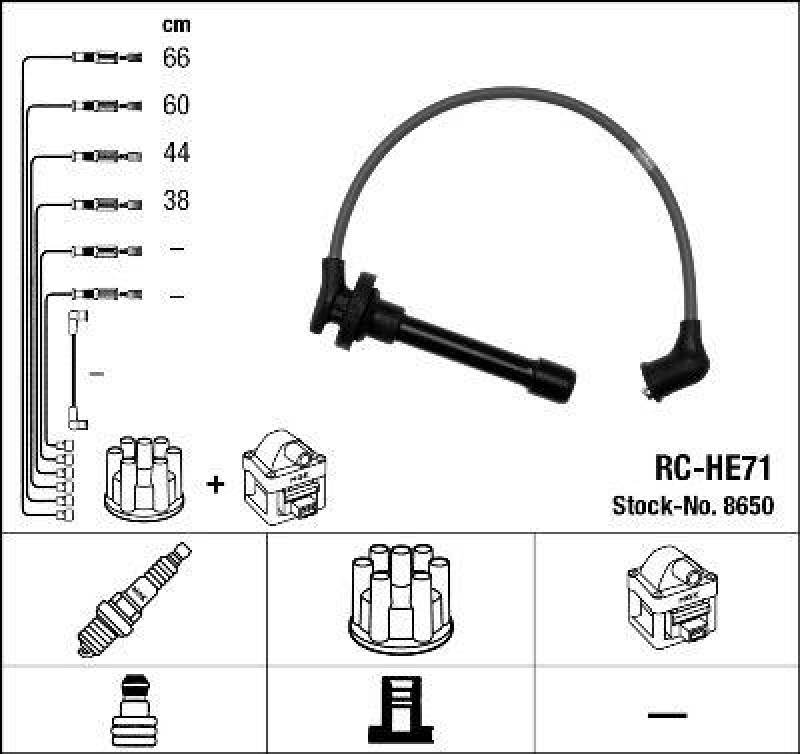 NGK 8650 Z&uuml;ndleitungssatz RC-HE71 |Z&uuml;ndkabel