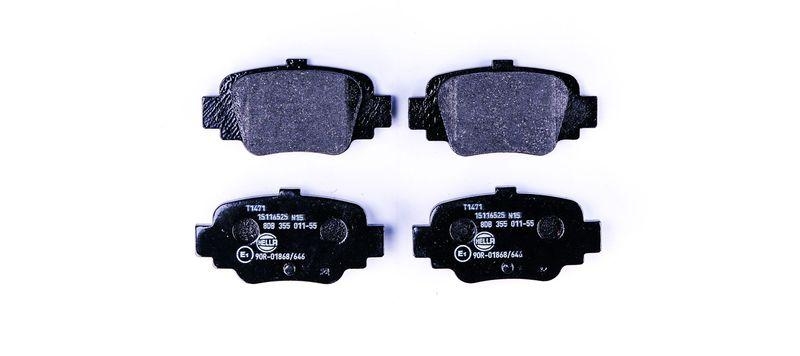 HELLA 8DB 355 011-551 Bremsbelagsatz, Scheibenbremsbelag f&uuml;r NISSAN MICRA II (K11)