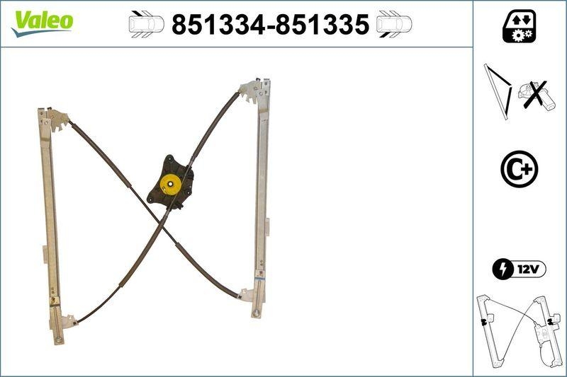 VALEO 851334 Fensterheber (o. Motor) hinten links Audi Q7