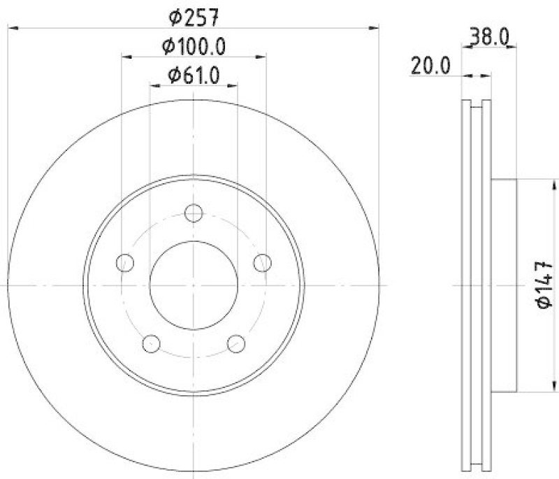 HELLA 8DD 355 113-351 Bremsscheibe f&uuml;r CHRYSLER