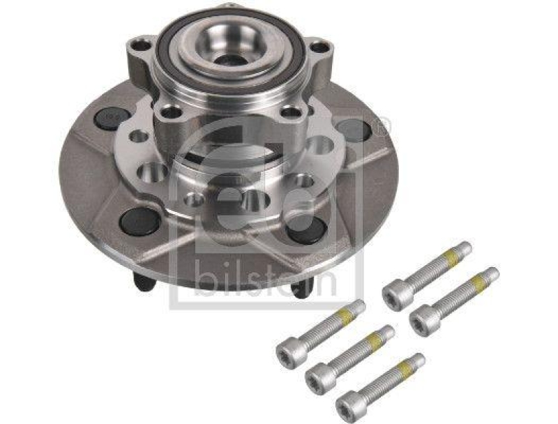 FEBI BILSTEIN 178566 Radlagersatz mit Radnabe, ABS-Impulsring und Befestigungsschrauben f&uuml;r Ford