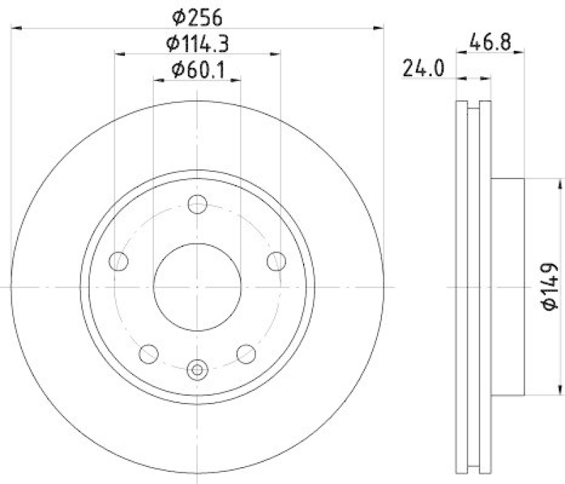 HELLA 8DD 355 113-571 Bremsscheibe f&uuml;r DAEWOO LEGANZA (KennleuchteAV)