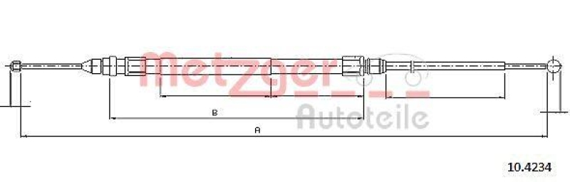 METZGER 10.4234 Seilzug, Feststellbremse f&uuml;r BMW hinten links/rechts