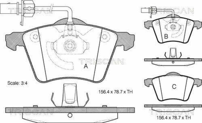 TRISCAN 8110 29026 Bremsbelag Vorne f&uuml;r Vw Transporter