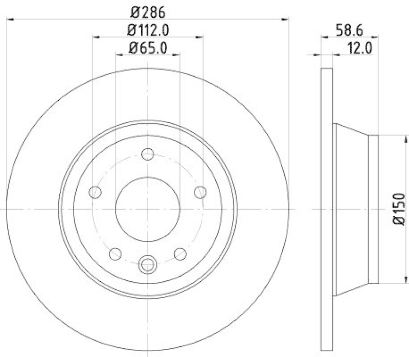 HELLA 8DD 355 113-841 Bremsscheibe f&uuml;r AUDI