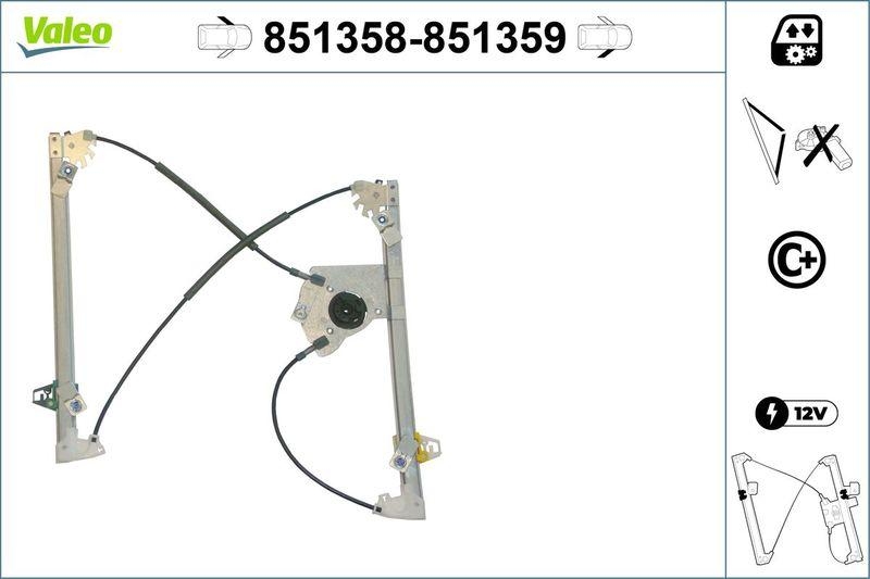 VALEO 851358 Fensterheber (o. Motor) vorne links Citroen DS3