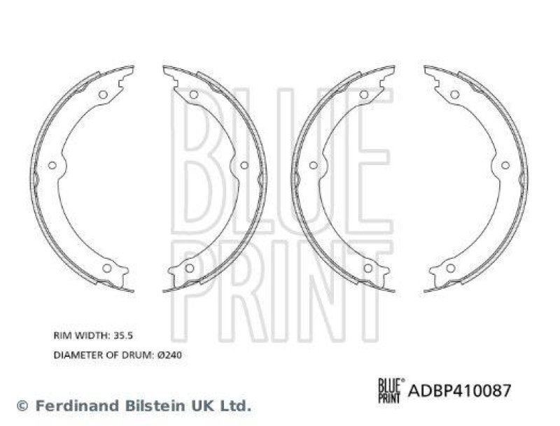 BLUE PRINT ADBP410087 Bremsbackensatz f&uuml;r Feststellbremse f&uuml;r TOYOTA