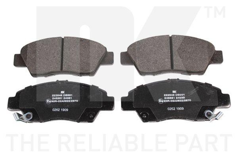 NK 222648 Bremsbelagsatz, Scheibenbremse f&uuml;r HONDA