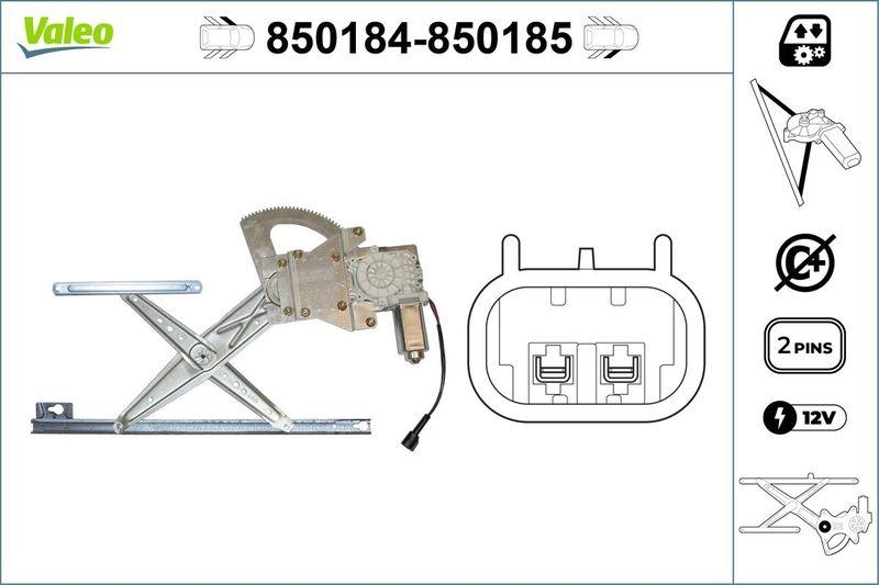 VALEO 850184 Fensterheber vorne links HONDA Civic