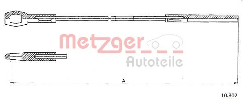 METZGER 10.302 Seilzug, Kupplungsbetätigung für VW