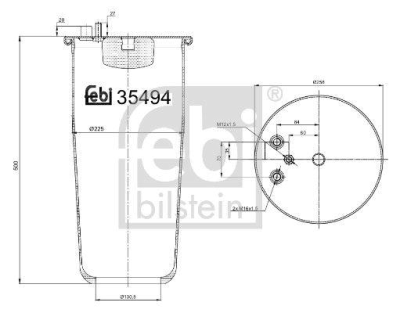 FEBI BILSTEIN 35494 Luftfederbalg ohne Kolben für M A N